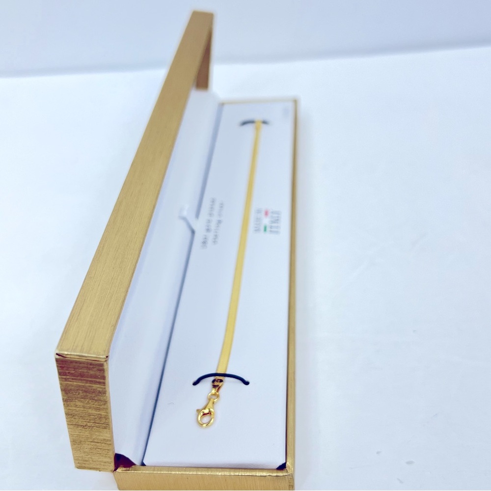 MÍA FIORE💯, STERLING SILVER BRACELET, 18KT GOLD PLATED, 7 INCHES, MADE IN ITALY - Picture 2 of 15